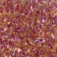 Miyuki long Magatama beads 4x7mm - Dk. pink lined amber LMA-363